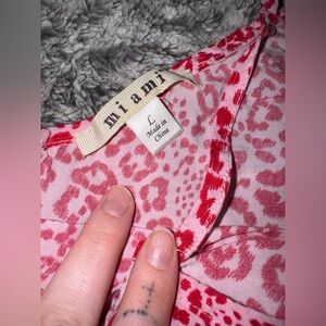 Miami Vibrant Red and Pink Animal Print Blouse